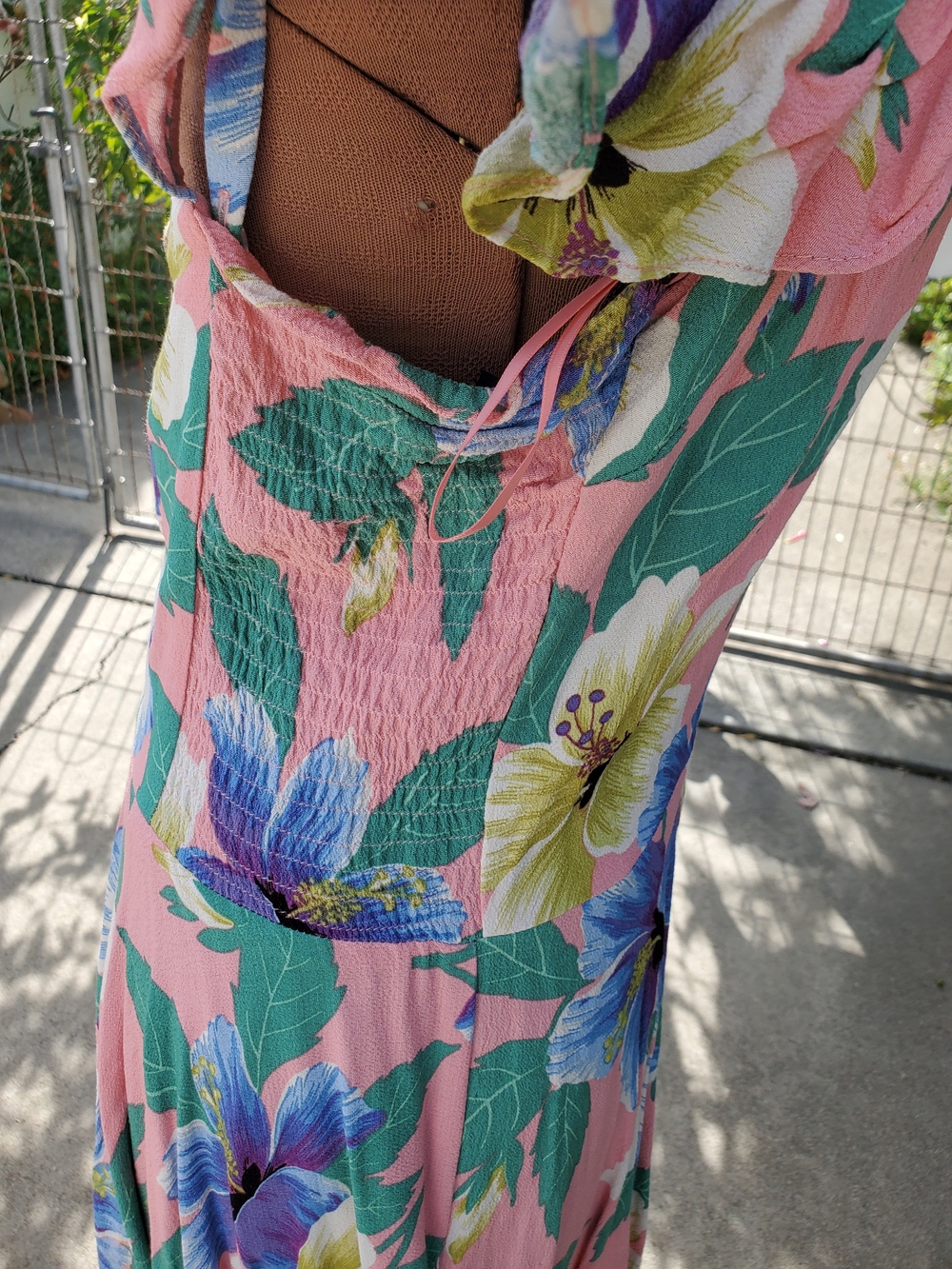 Trashy Diva Pink Floral Cold-Shoulder Ruffle Midi Dress - Picture 7 of 8